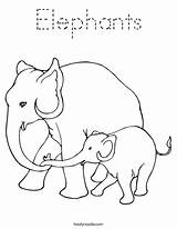 Elephants Elephant Elefantes Mammals Elefante Bebé Twistynoodle Twisty Noodle Tracing Handwriting sketch template