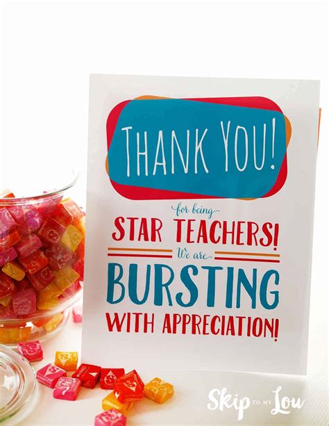 starburst teacher appreciation  printable