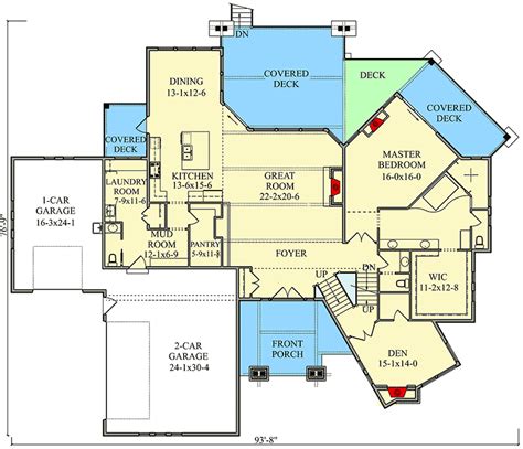 contemporary  story home plan   floor master rw architectural designs