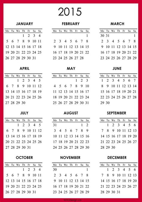 Free 2015 Calendar 2015 Calendar Printable Calendar
