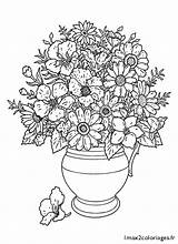 Fleurs Joli Coloriages Bouquets Bunga Mewarnai sketch template