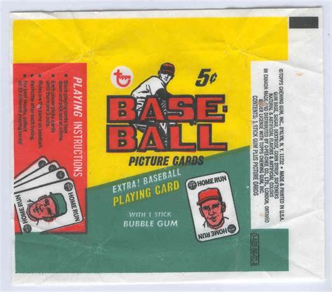 lot detail  topps bb  cent wrapper extra baseball playing