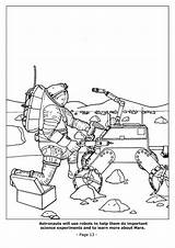 Space Coloring Robots Malvorlage Pages Mars Astronaut Printable sketch template