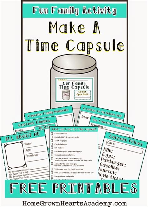 time capsule printables