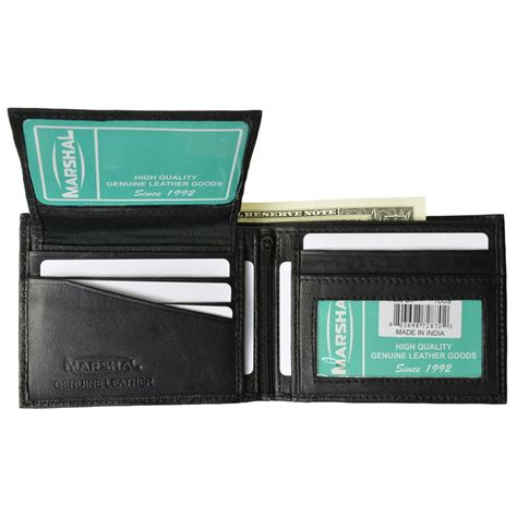 menswallet mens leather bifold wallet removable flip  id window p