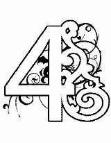 Number Coloring Pages Four Kids sketch template