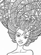 Coloring Pages Crazy Hair Getcolorings Adult Funny sketch template