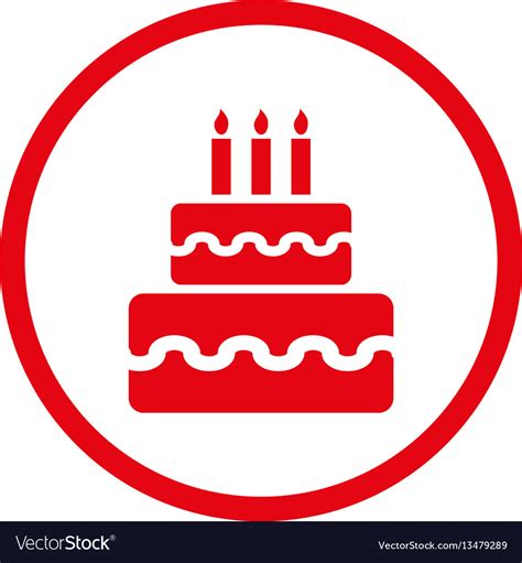 birthday cake rounded icon royalty  vector image