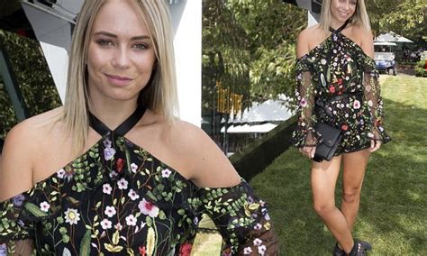 Tully Smyth Stuns In Floral Romper At Grand Prix