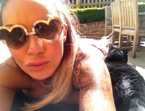 picture special busty jodie marsh spills out bikini in sunbathing selfie spree daily star