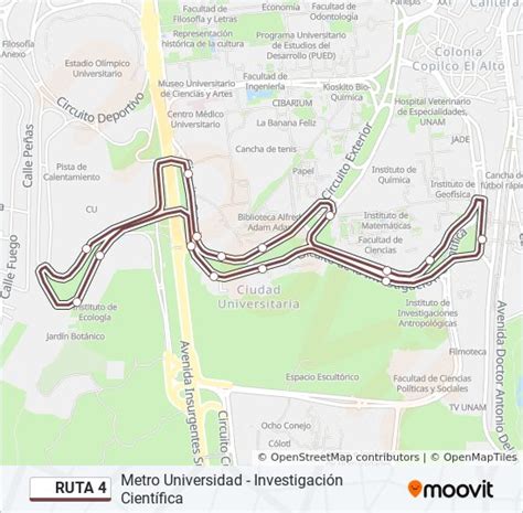ruta  horarios paradas  mapas metro universidad investigacion cientifica actualizado
