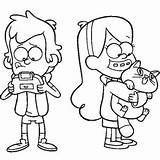 Pines Gravity Dipper Falls Coloring Stan Grunkle Mabel Playing Own Their sketch template