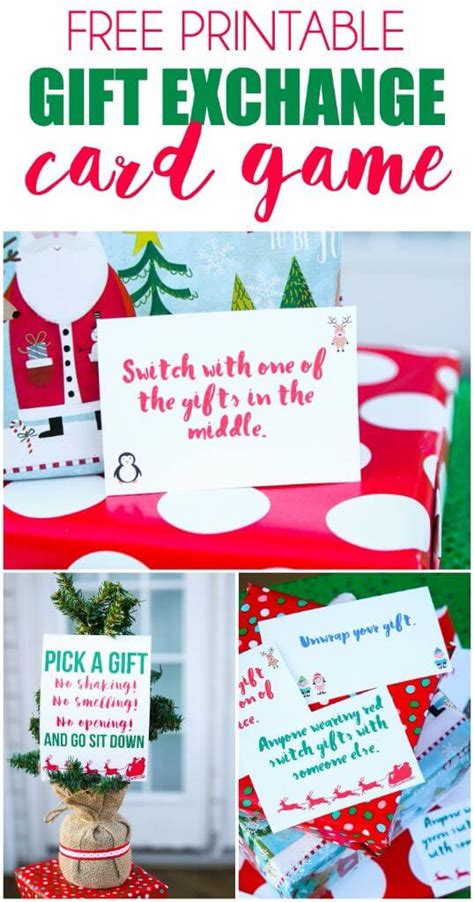 printable exchange cards    holiday gift exchange