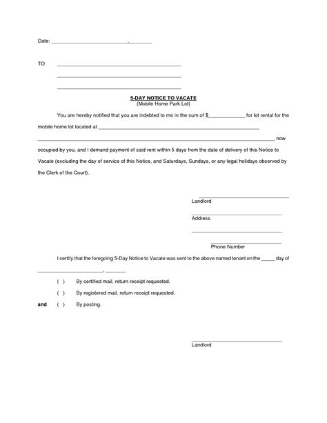 day eviction notice  printable documents