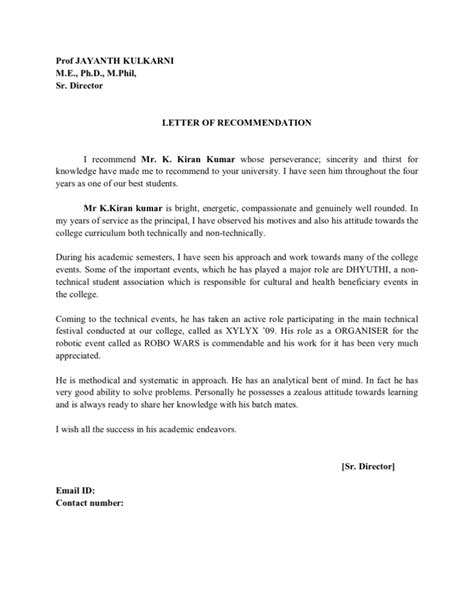 letter  recommendation  principal applied psychology education