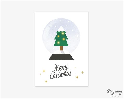 printable christmas card merry christmas simple holiday etsy