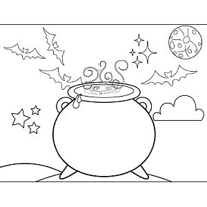 cauldron coloring page