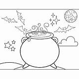 Cauldron Witches Witch Freeprintablecoloringpages sketch template