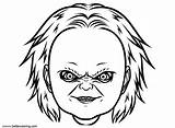 Chucky Coloring Pages Head Printable Kids Adults sketch template