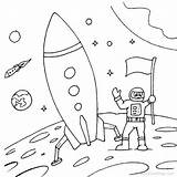 Astronaut Landed Xcolorings sketch template