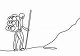 Hiker Wandern Berg Handgezeichnete Strichzeichnung Backpack Wanderern Kontinuierliche Gruppe Wanderer Vecteezy Vorlagen Vektorillustration Ahmad Safarudin Gehen sketch template