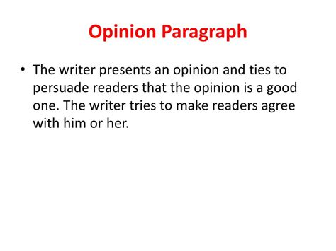 opinion paragraph unit  powerpoint