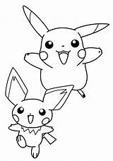Pichu Pokemon Kleurplaten Pikachu Uitprinten Downloaden sketch template