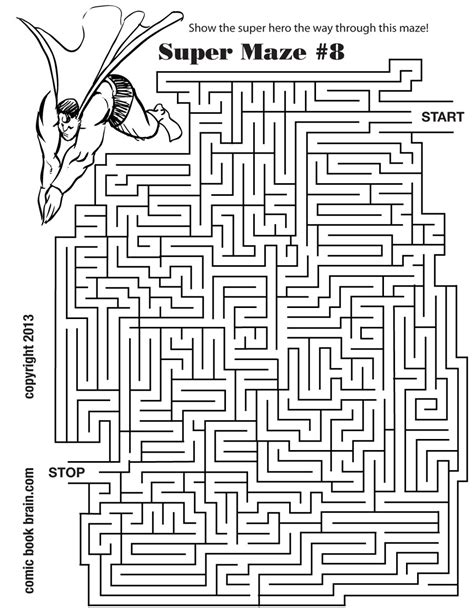 super superhero maze number  kids maze activity page  print