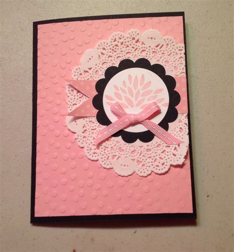 mary kay   card petal parade paper doilies pretty  pink