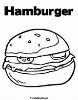 Coloring Hamburger Pages Buns Template sketch template