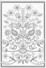 Coloring Pages Scandinavian Embroidery Patterns Book Floral Jacobean Adult Pattern Coloriages Sheets Ak0 Cache Printable Mandala Folk Print Pg Books sketch template