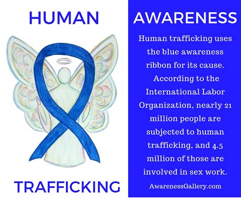 Human Trafficking Awareness Ribbon And Information