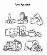Food Pyramid Coloring Pages Clipart Drawing Library Healthy Easy sketch template
