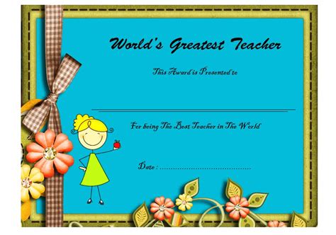 teacher certificate templates   fresh ideas