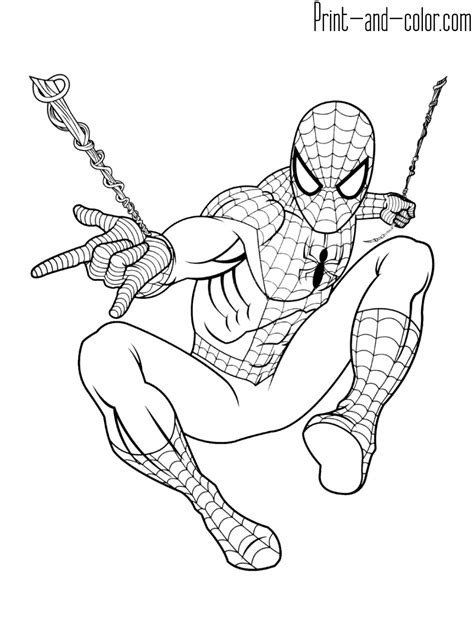 spider man coloring pages print  colorcom superhero coloring