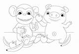 Cocomelon Coloring Pages Monkey Pig Printable Jj Halloween Baby sketch template