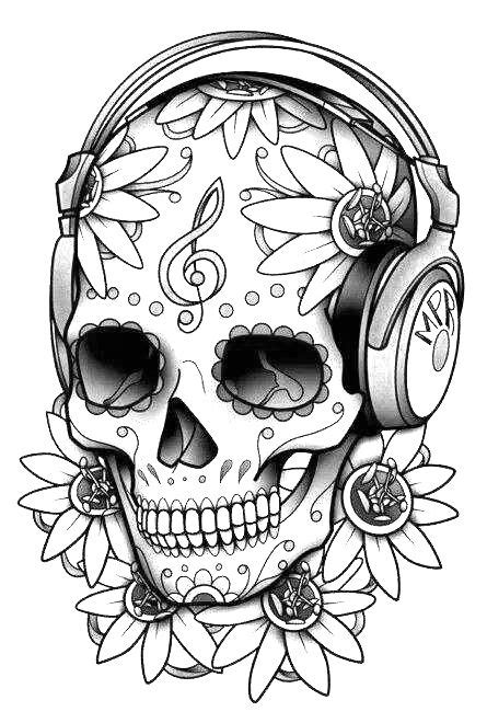 pin  ebsh mccoy  draw  skull skull coloring pages skull