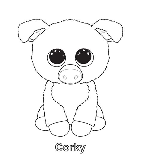 print  corky ty beanie boo teddy bear coloring pages penguin