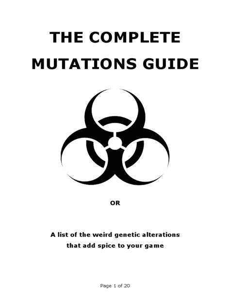 complete guide  creating mutated characters  compendium