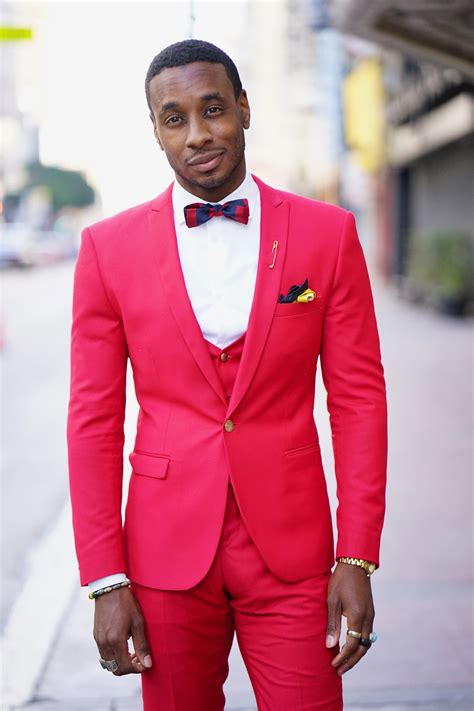 ootd red  piece suit  business attire norris danta ford