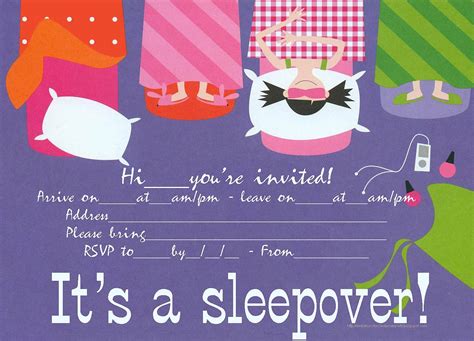 sleepover party invitation     print  click