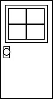 door black  white clipart