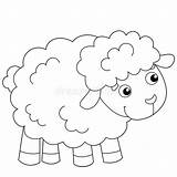 Disegno Agnello Colorazione Contorno Allevamento Pecore Animali Libro sketch template