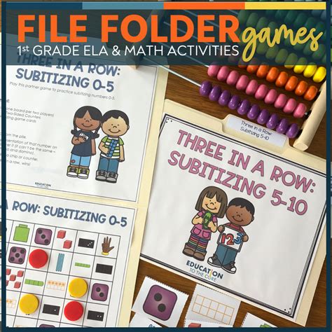 file folder games  st grade education   core