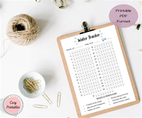monthly water tracker printable template   etsy india