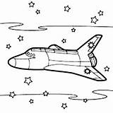 Space Shuttle Coloring Kennedy Launch Center Many Stars Background sketch template