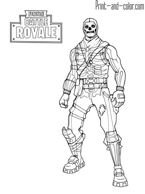 fortnite battle royale coloring page skull trooper coloring pages
