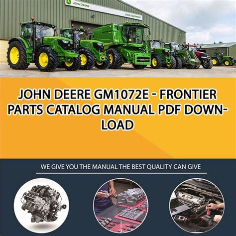 john deere gme frontier parts catalog manual   service manual repair manual