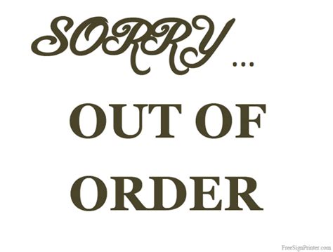 printable   order sign