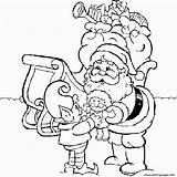 Santa Claus Coloring Pages Giving Drawing Kids Printable Characters Line Getdrawings Website Sleigh sketch template